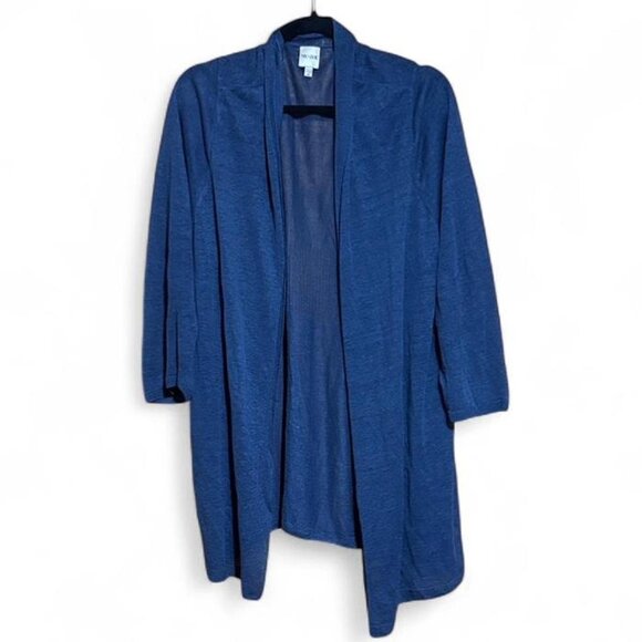NIC+ZOE Sweaters - Nic + Zoe plus size 1X linen blend open front cardigan 3/4 sleeve minimalist